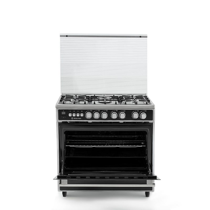 بوتجاز وايت بوينت 5 شعله ستانلس90سم امان تام مروحه حمالات زهر  WPGC9060XTOGFCFSDA