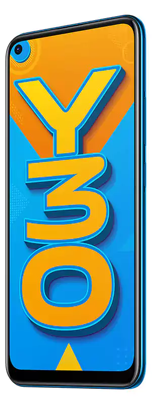 Vivo Y30 Dual SIM Mobile, 128GB Internal Memory, 4GB RAM, 4G LTE Network, Dazzle Blue