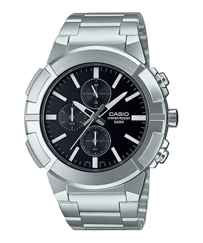 ساعة كاسيو رجالي، عقارب، سوار ستانلس ستيل، فضيMTP-E501D-1AVDF