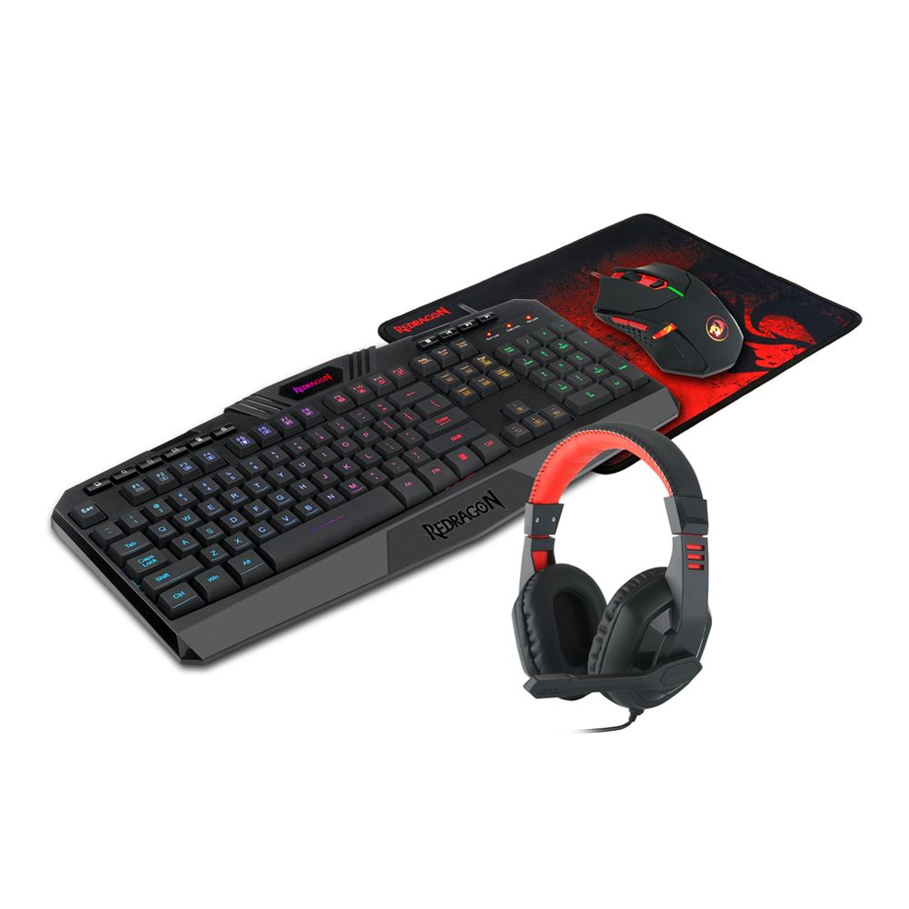 KEYBOARD REDRAGON GAMING ESSENTIALS(KEYBOARD-MOUSE-HEADSET-MOUSEPAD)S101-BA-2A