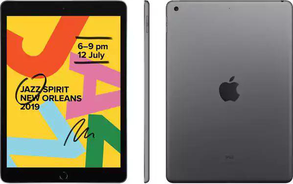 Apple iPad 7th Gen, 10.2 Inch Display, 128 GB Internal Memory, 2 GB RAM, 4G Network, Gray