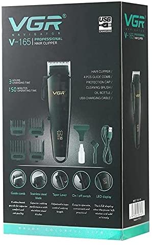 ماكينة حلاقة كهربائية للرجال في جي ار، استخدام جاف ورطب، أحمر، VGR V-165