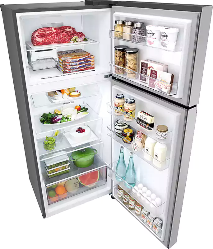 ثلاجة ال جي، نوفروست، 395 لتر، 2 باب، فضي، GN-B572PLGB