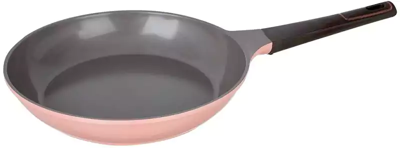 مقلاة تحمير سيراميك من جلوري مقاس 28 بيد واحدة - بينك