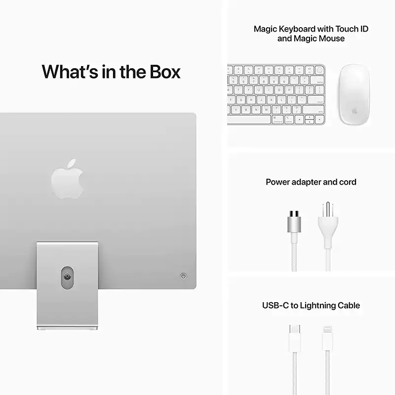 IMAC MGPD3AB-A PC, 1st Apple, Apple M1 chip, 8GB RAM, 512GB SSD, M1, 24-INCH, macOS, SILVER