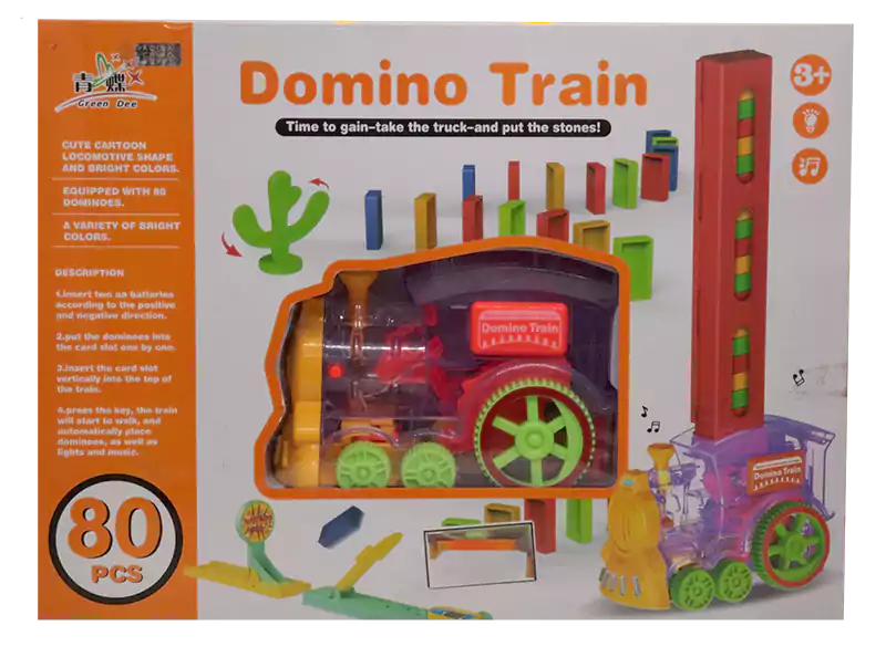 لعبة تركيب قطار دومينو، 80 قطعة