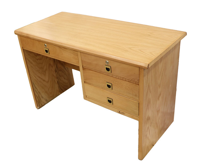 Wooden desk in a modern, modern style, 120 cm, suitable for work and home offices, beech wood - beige