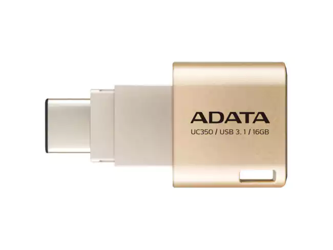 فلاش ميموري اداتا، 16 جيجابايت، ذهبي، AUC350-16G-CGD