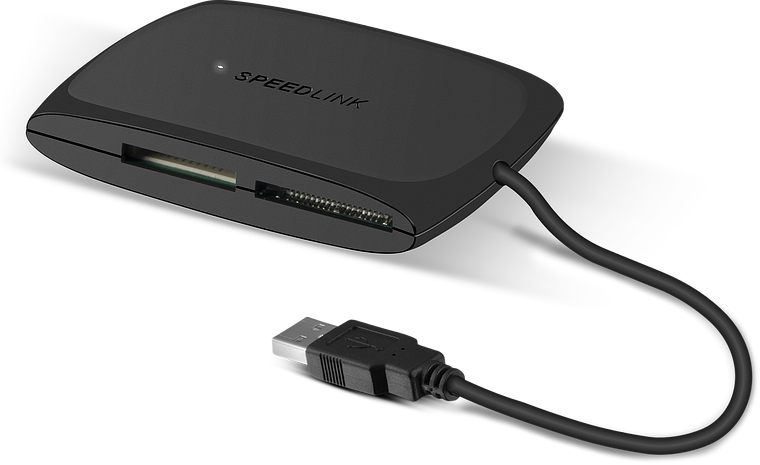 قارئ بطاقات سبيد لينك الكل في واحد، اسود، SL-150000-BK