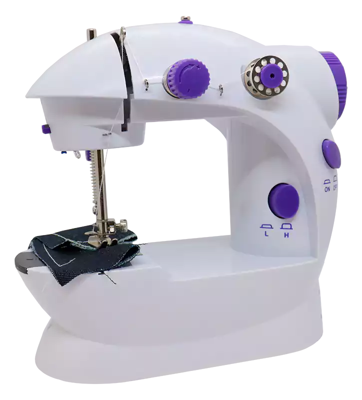 ماكينة خياطة، أبيض × بنفسجي