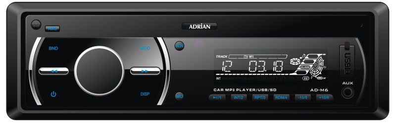 كاسيت سيارة من أدريان، منفذ يو إس بي، ذاكرة خارجية، أسود  AD.M6