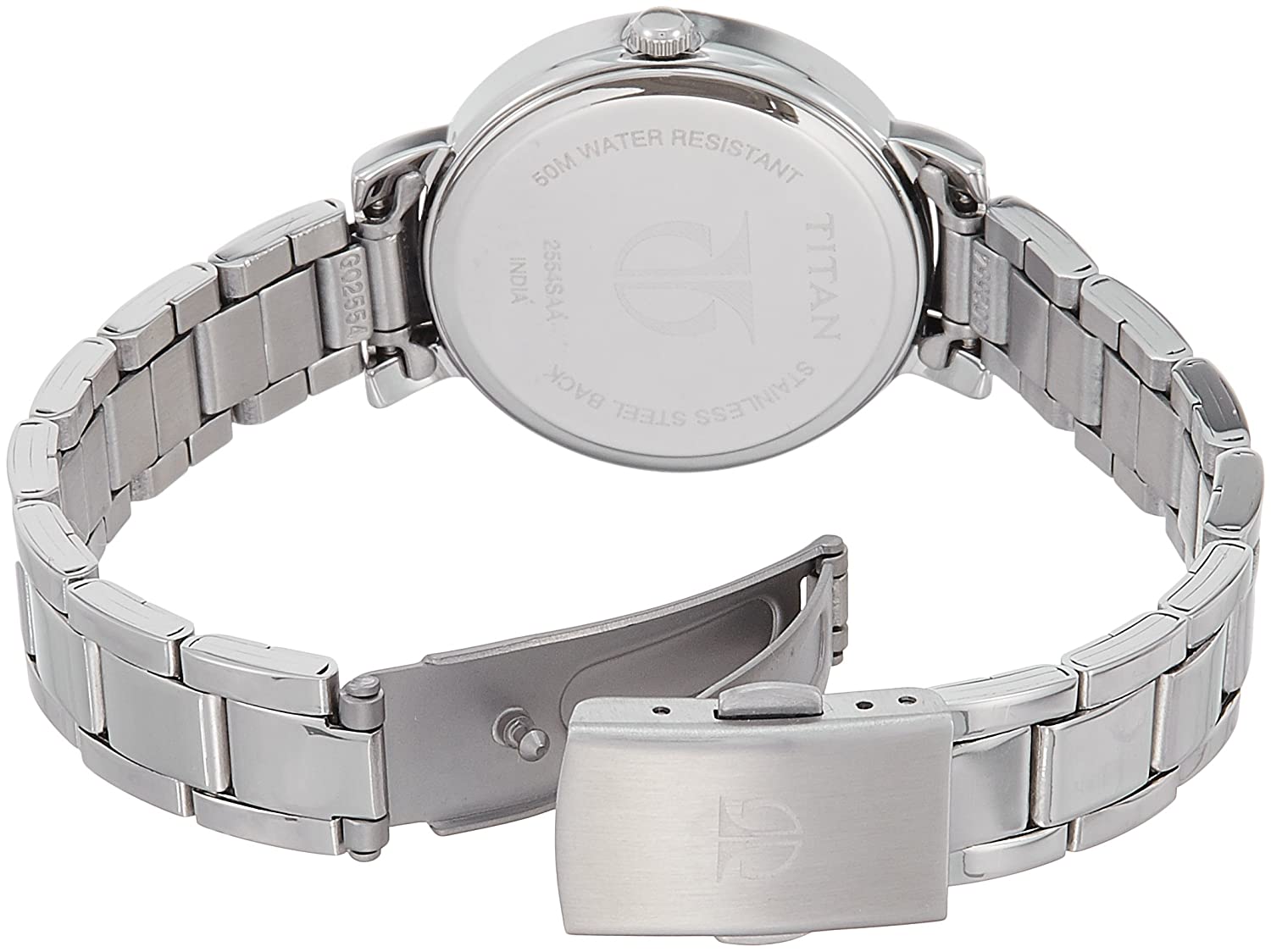 Titan Women's Watch, Analog, Stainless Steel Strap, Silver, NK2554SM02