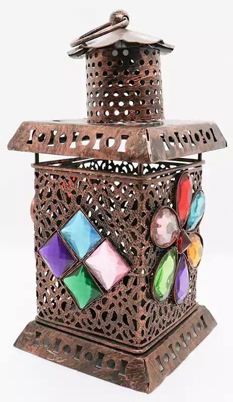 فانوس، شمع، معدن، نحاسي، 7032