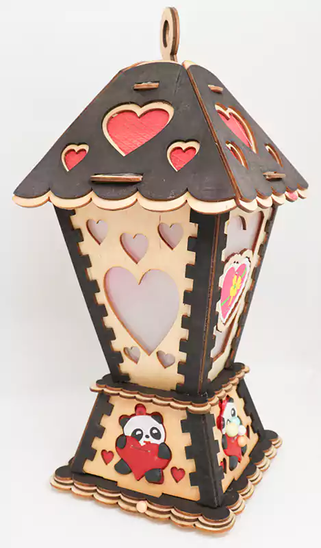 فانوس، خشب، ملون، KH10