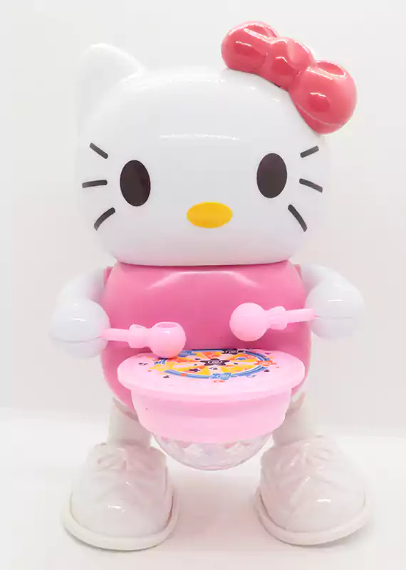 فانوس كيتي مضيء بلاستيك، وردي