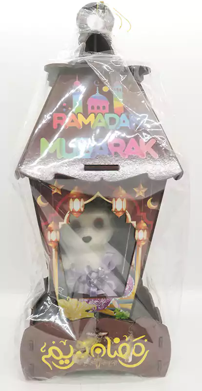 فانوس مع دمية، مضيء، خشب، ملون