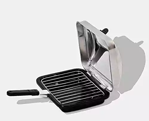 مقلاة شوي مزدوجة بالشبكة من ستار ماكس - فضي