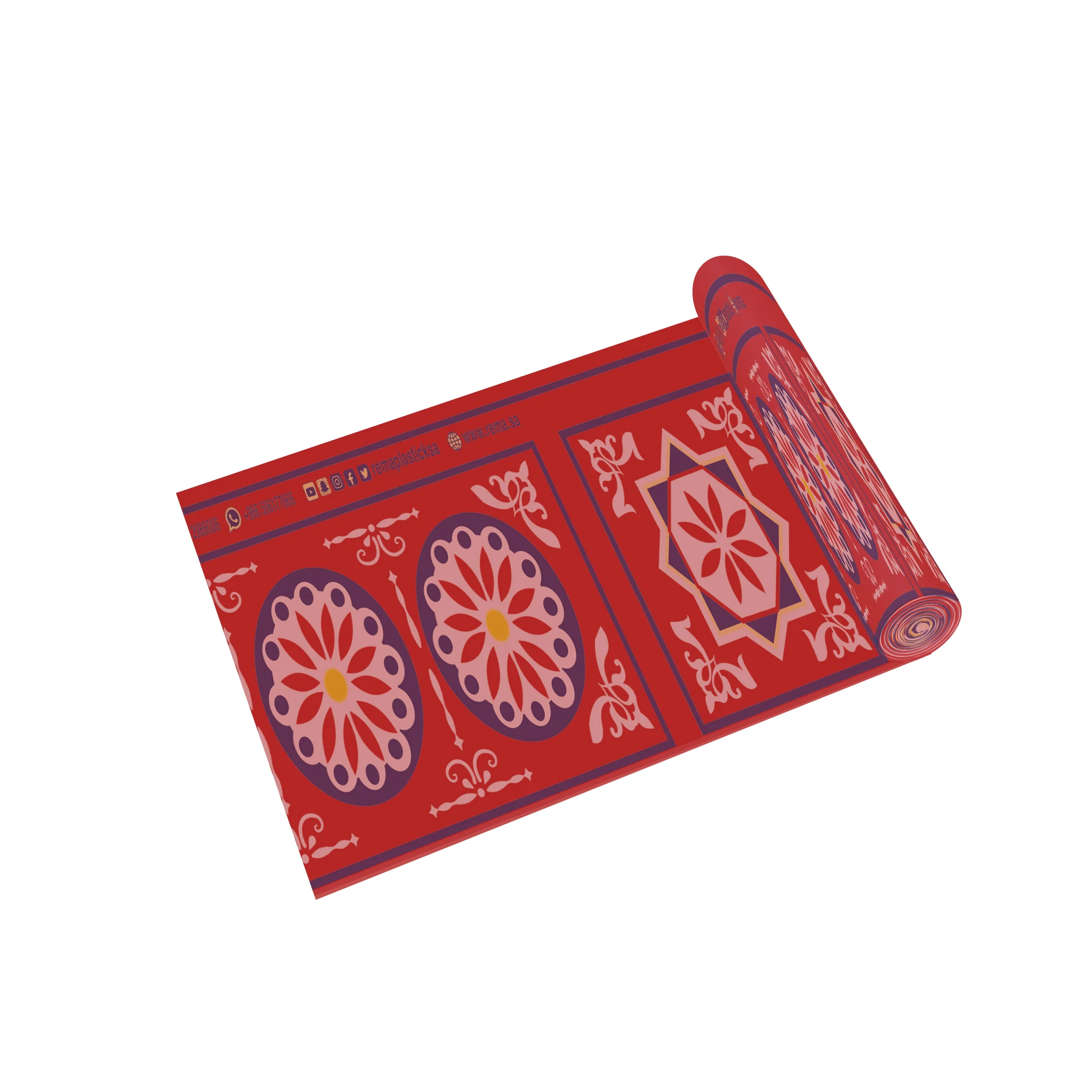 مفرش سفرة رول 10 متر - أحمر