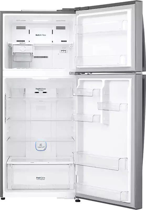 ثلاجة ال جي، نوفروست، 410 لتر، انفرتر، 2 باب، شاشة ديجيتال، فضي، GN-H562HLHL
