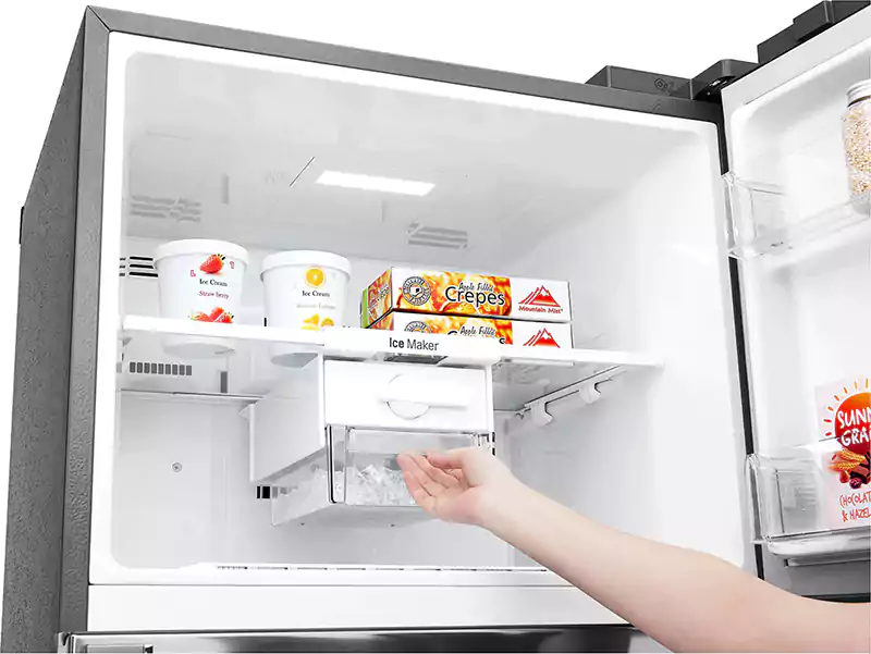 ثلاجة ال جي، نوفروست، 410 لتر، انفرتر، 2 باب، شاشة ديجيتال، فضي، GN-H562HLHL