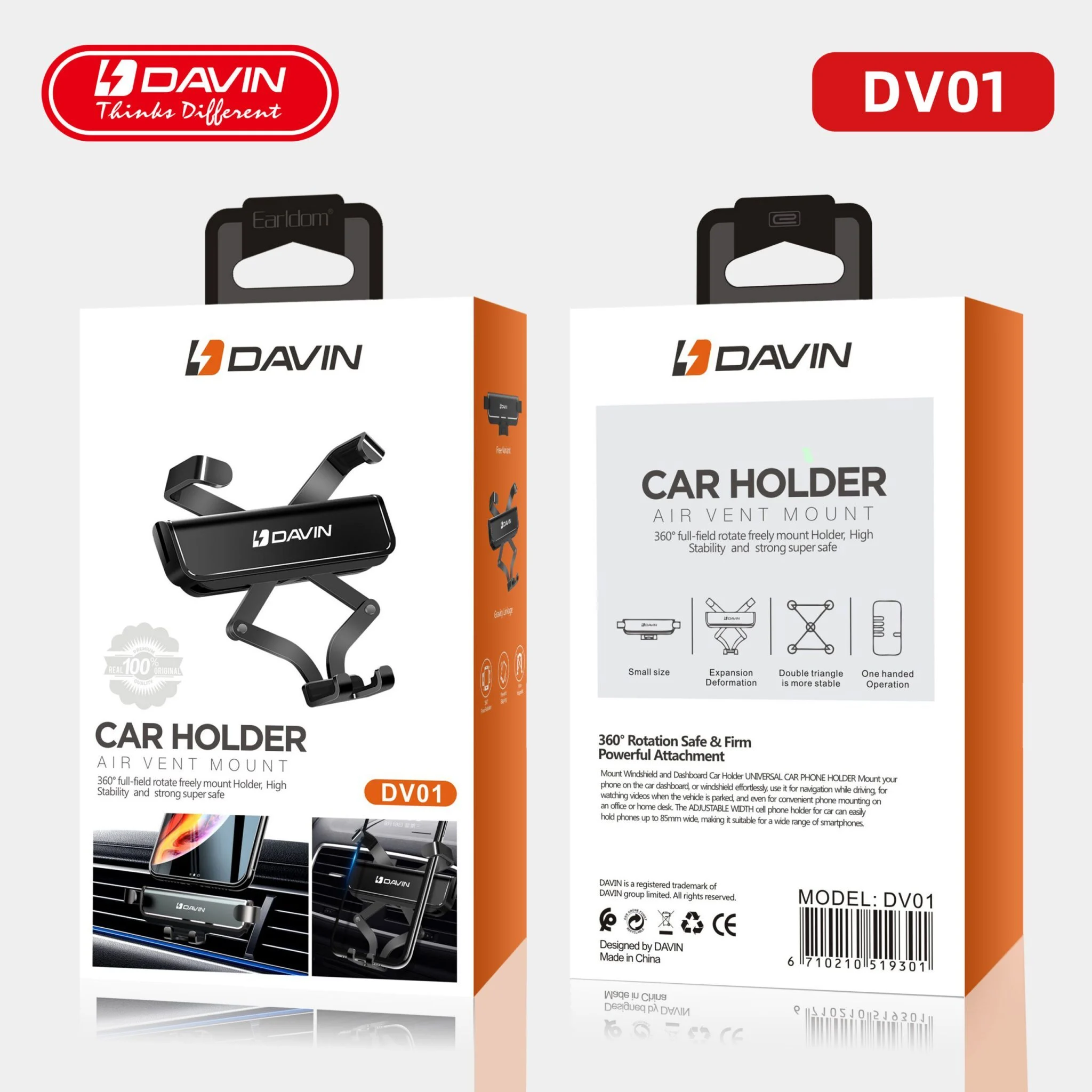 Davin Smartphone Stabilizer and Holder, Durable and High Quality Mobile Tripod and Stabilizer, Black DV01