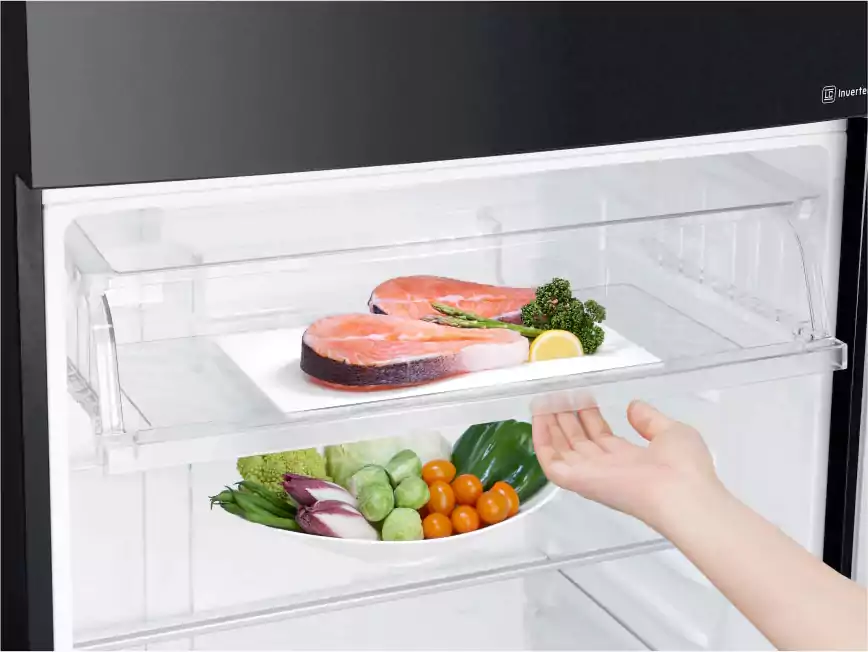 ثلاجة ال جي، نوفروست، 506 لتر، انفرتر، 2 بابHygiene Fresh ، ™+DoorCooling، أسود، GN-C722SGGL