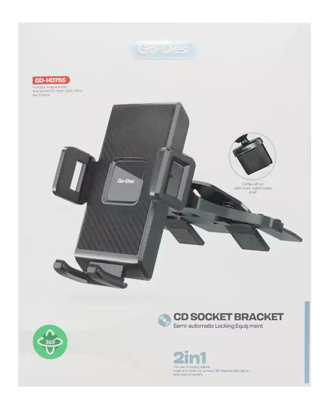 حامل موبايل للسيارة من جو ديس، ثابت ومتين، أسود GD-HD755