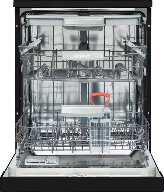 Sharp Dishwasher 15 Place Settings, 10 Programs, 60 cm, Digital Display, Black Color QW-V1015M-BK2