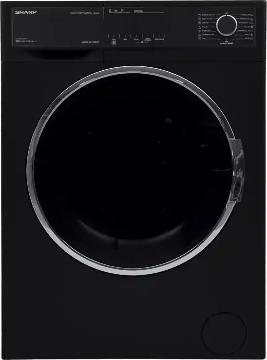غسالة ملابس فول اوتوماتيك شارب، تحميل أمامي، 8 كجم، ديجيتال، أسود، ES.FP814CXE.B