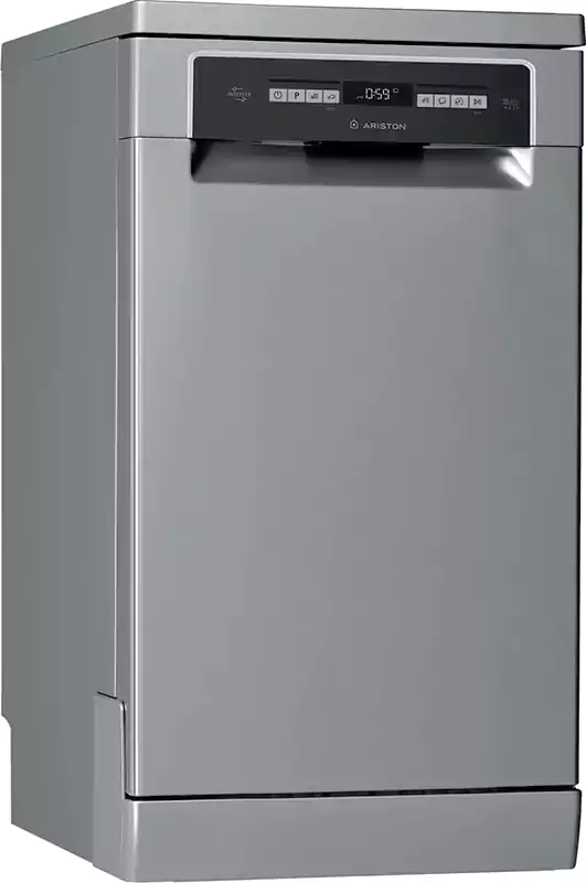 Ariston Dishwasher, 10 Place Settings, Inverter, 45 cm, 8 Programs, Digital, Silver, LSFO 3T223 WX