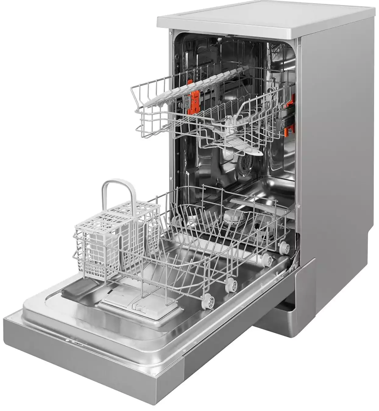 Ariston Dishwasher, 10 Place Settings, 45 cm, 5 Programs, Silver, LSFE 1B19 S
