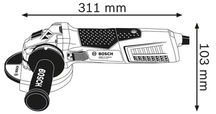 Bosch Sander, 1900 Watt, 125 mm, GWS 19-125 CIE PROFESSIONAL