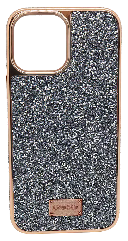 جراب حماية خلفي لموبايل أيفون 13 بروماكس ، تصميم كلاسيك جليتر ، كفر لحماية عالية،  رمادي