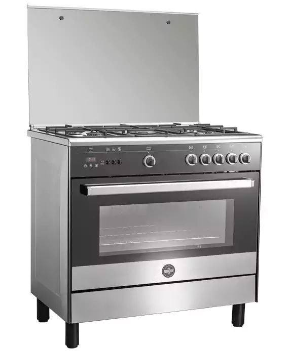 La Germania Supermo Moderna Free Standing Cooker, 90 x 60 cm, 5 Gas Burners, Stainless, 9M10G4A1X4AWW