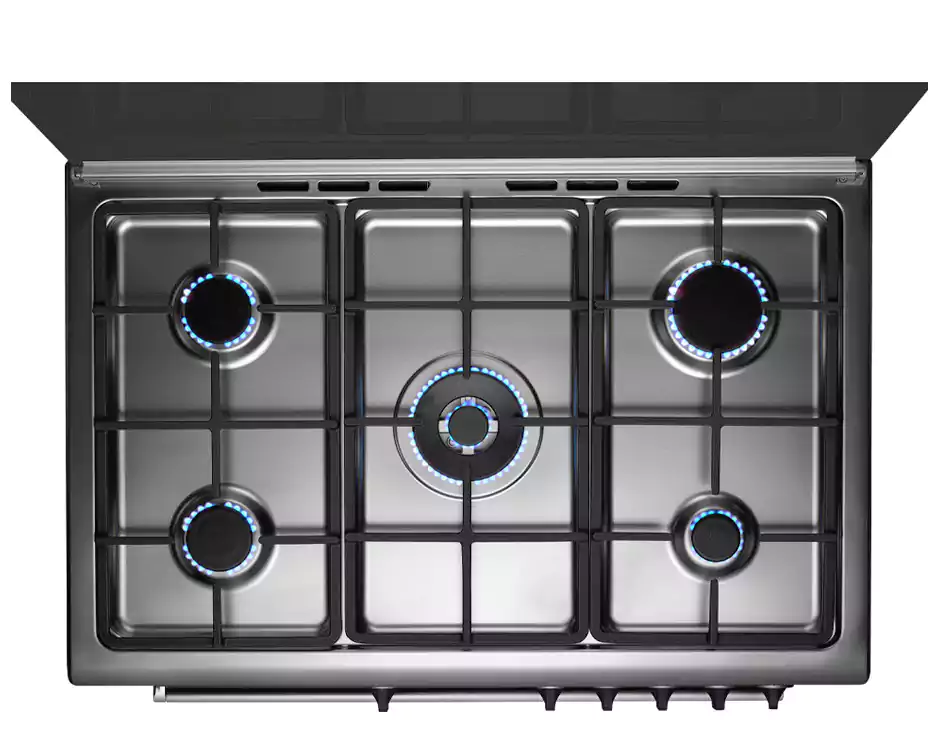 La Germania Supermo Moderna Free Standing Cooker, 90 x 60 cm, 5 Gas Burners, Stainless, 9M10G4A1X4AWW