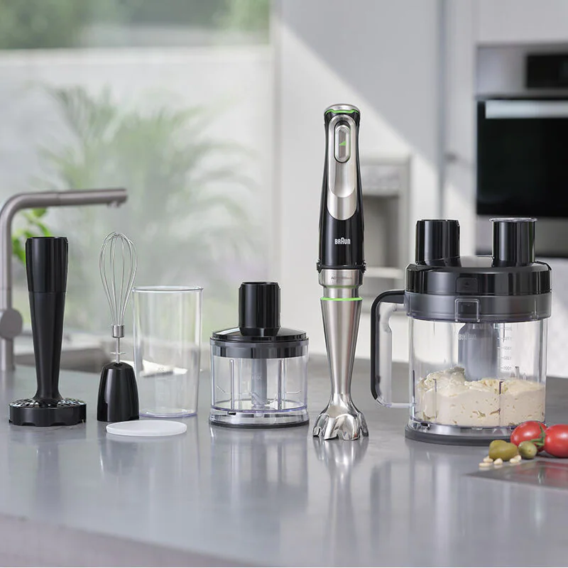 Braun MultiQuick 9 Hand Blender, 1200 Watt, 2 Liter, With Multiple accessories, Black MQ 9187XI