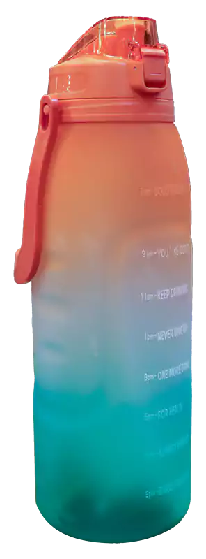 زجاجة مياه رياضية 3.8 لتر مناسبة لرياضة اللياقة البدنية وصالة الالعاب الرياضية مع حلقة حمل - برتقالي