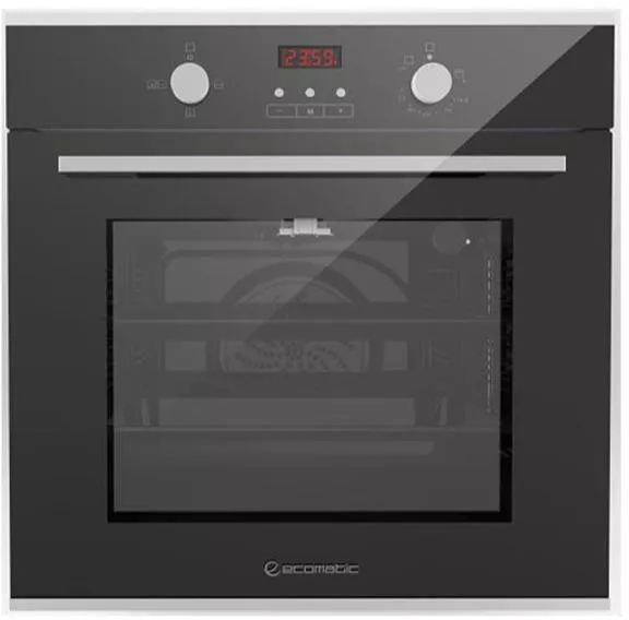 فرن إيكوماتيك بلت ان، 60 × 60 سم، غاز + شواية غاز، 67 لتر، مؤقت ديجيتال، أسود × استانلس، G6444GTDX