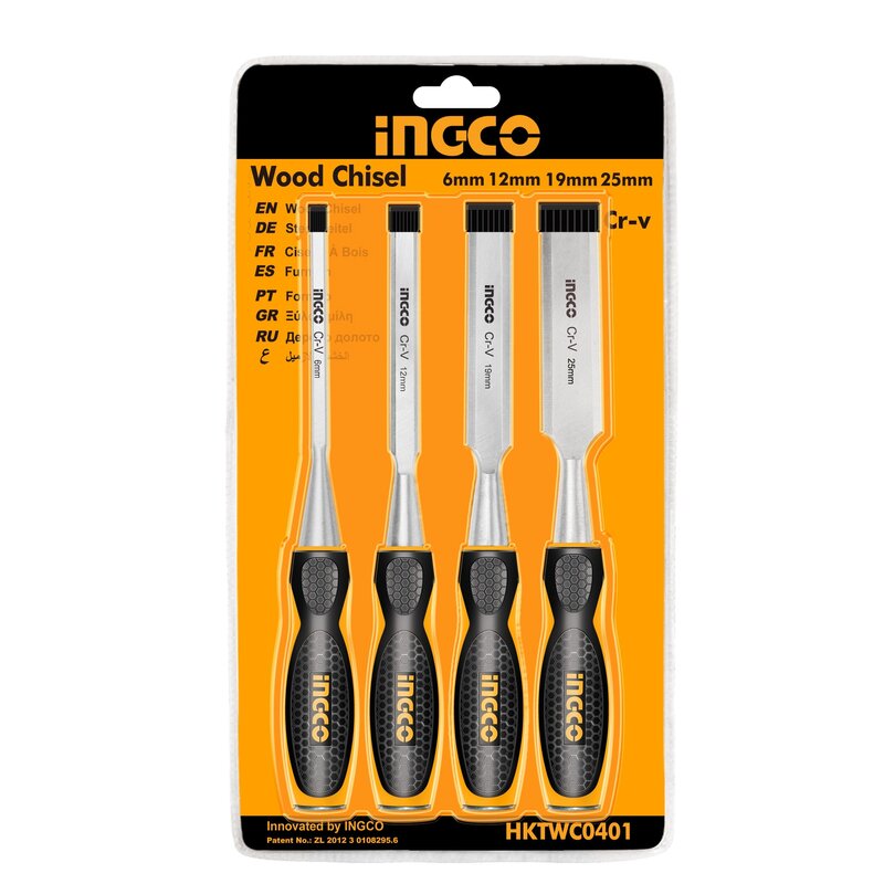 طقم ازميل خشب إنكو، (6-12-19-25) مم، HKTWC0401