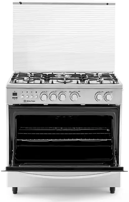 بوتاجاز وايت بوينت، 90 × 60 سم، 5 شعلة ، أمان كامل،ديجيتال، فضي، WPGC9060XCFSDAM