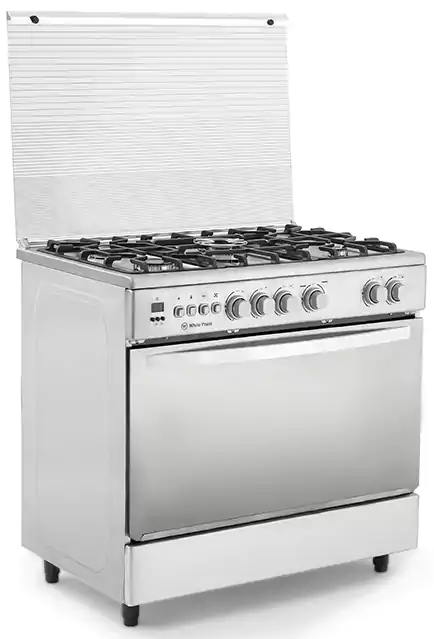 بوتاجاز وايت بوينت، 90 × 60 سم، 5 شعلة ، أمان كامل،ديجيتال، فضي، WPGC9060XCFSDAM