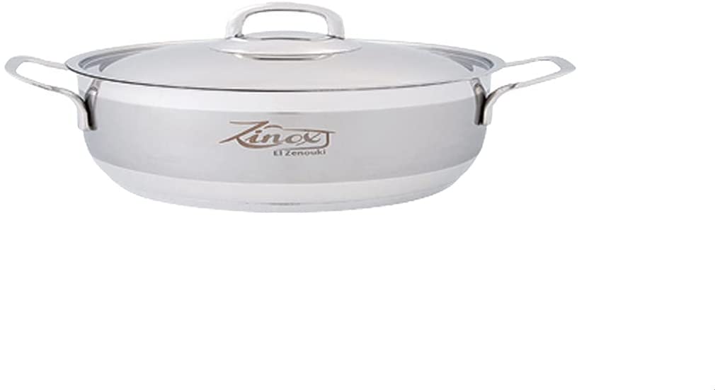مقلاة سوتيه ستانلس ستيل اليجانت من زينوكس، 26 سم- لون فضي
