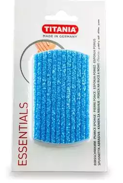 حجر خفاف للعناية بالأقدام من تيتانيا، مقشر للبشرة وكعب القدم دون ضرر، أزرق فاتح