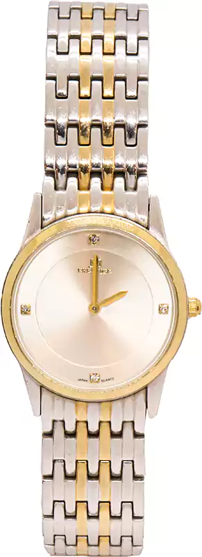 1216ساعة يد برستيج للنساء ، عقارب ، سيلفر و جولد