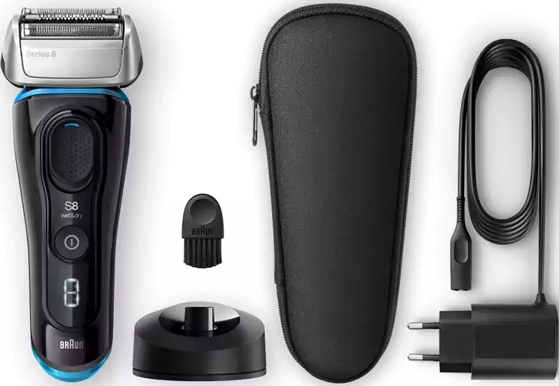 ماكينة حلاقة كهربائية للرجال براون، استخدام جاف ورطب، قابلة لإعادة الشحن، أسود، 8345S