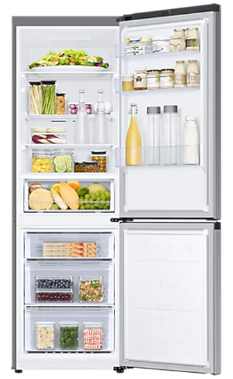 Samsung refrigerator, no frost, 344 litres, inverter, 2 doors, digital screen, silver, RB34T671FS9-MR