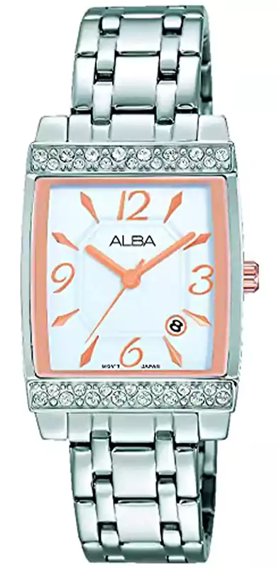 ساعة يد البا للنساء ، عقارب ، سيلفر AH7H51X