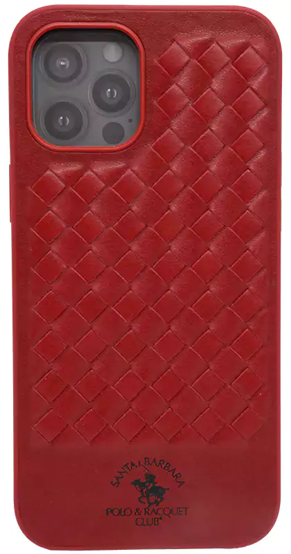 جراب ايفون 12 برو ماكس، جلد - شمواه، أحمر