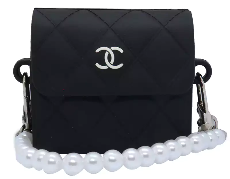 جراب أير بودز- أسود - سلسلة خرز