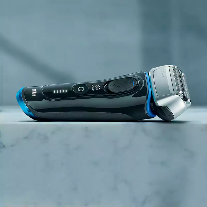 Braun Electric Hair Clipper for men, Series 8, for dry & wet use, Black×Blue, 8325s